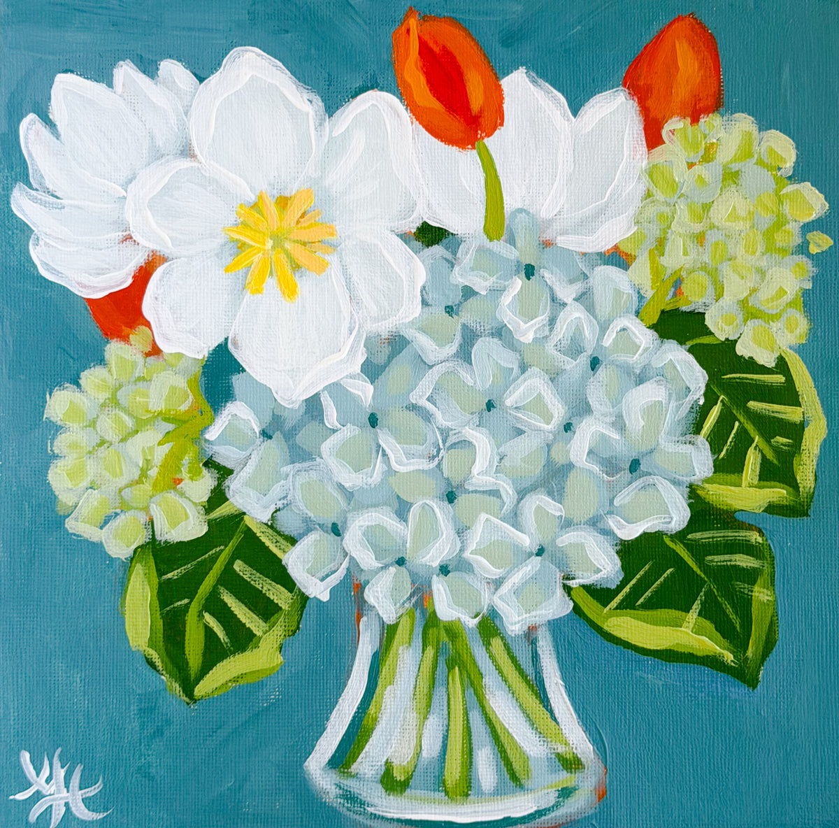 HYDRANGEA AND TULIPS